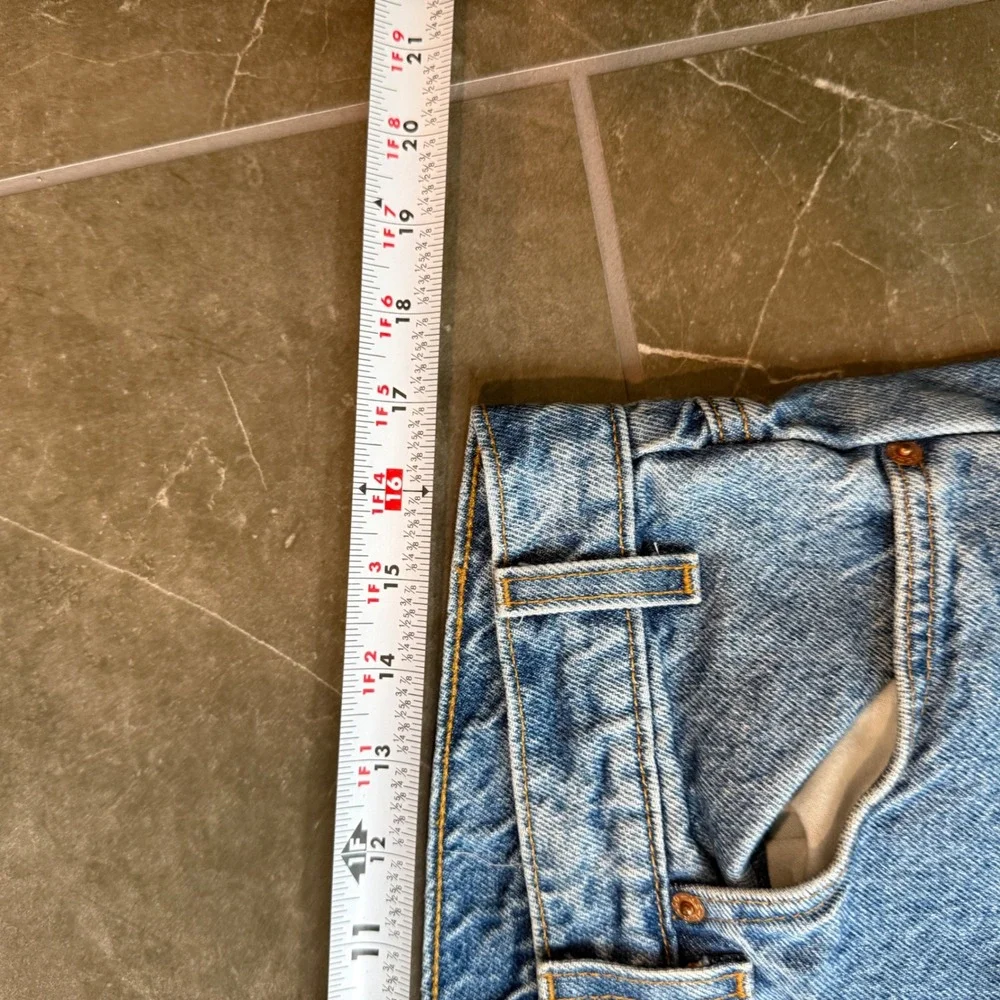 Vintage Levi's 505 Regular Fit Straight Leg Jeans Blue Faded Orange Tab 34 x 30